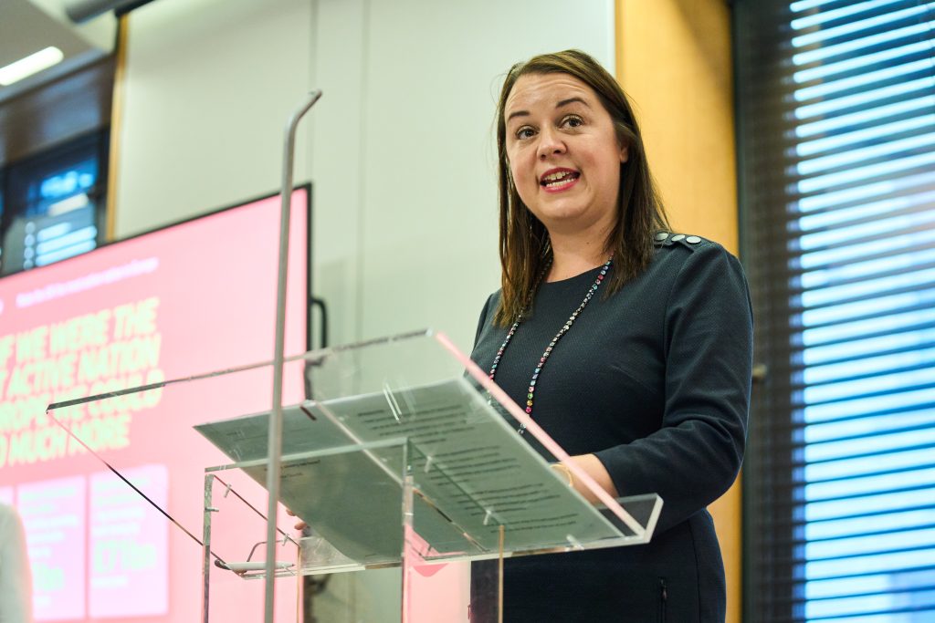 Sports Minister Steph Peacock addresses MPs and leaders from the physical activity sector