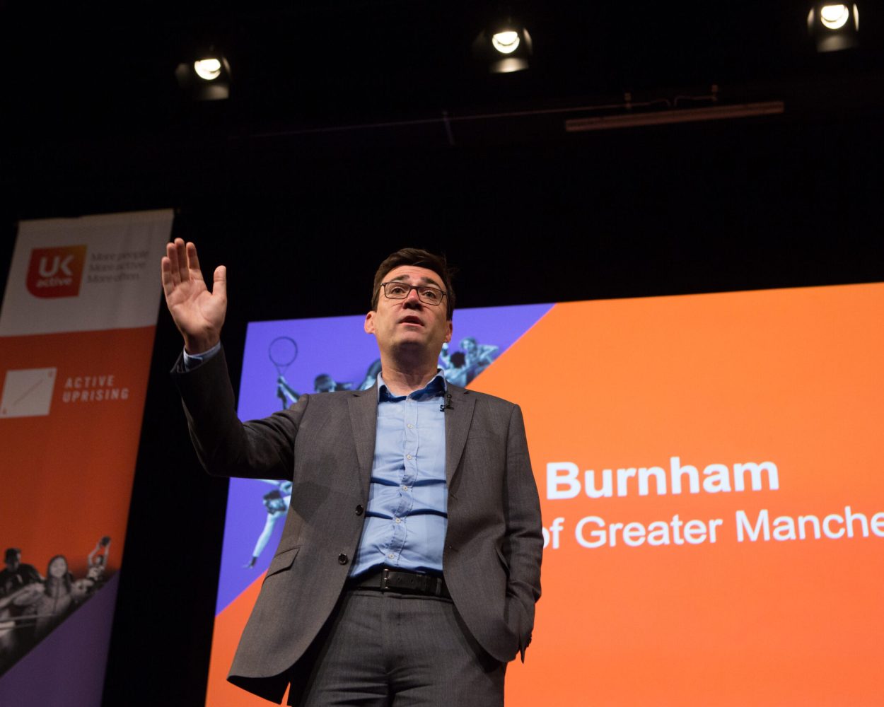 Andy Burnham speaking at ukactive's conference in 2018