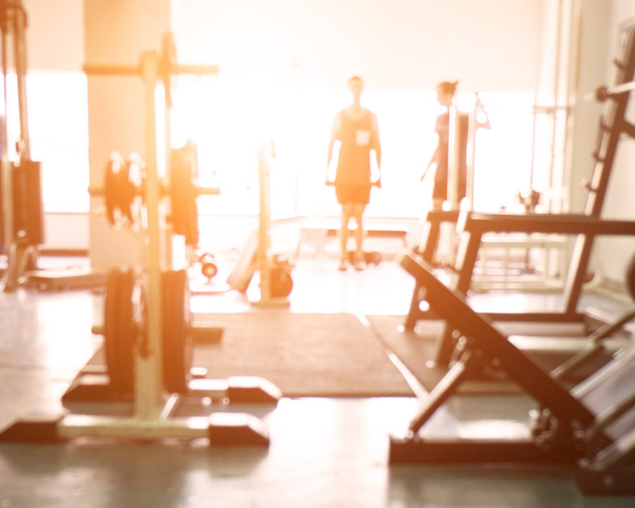 Blurred background of gym.