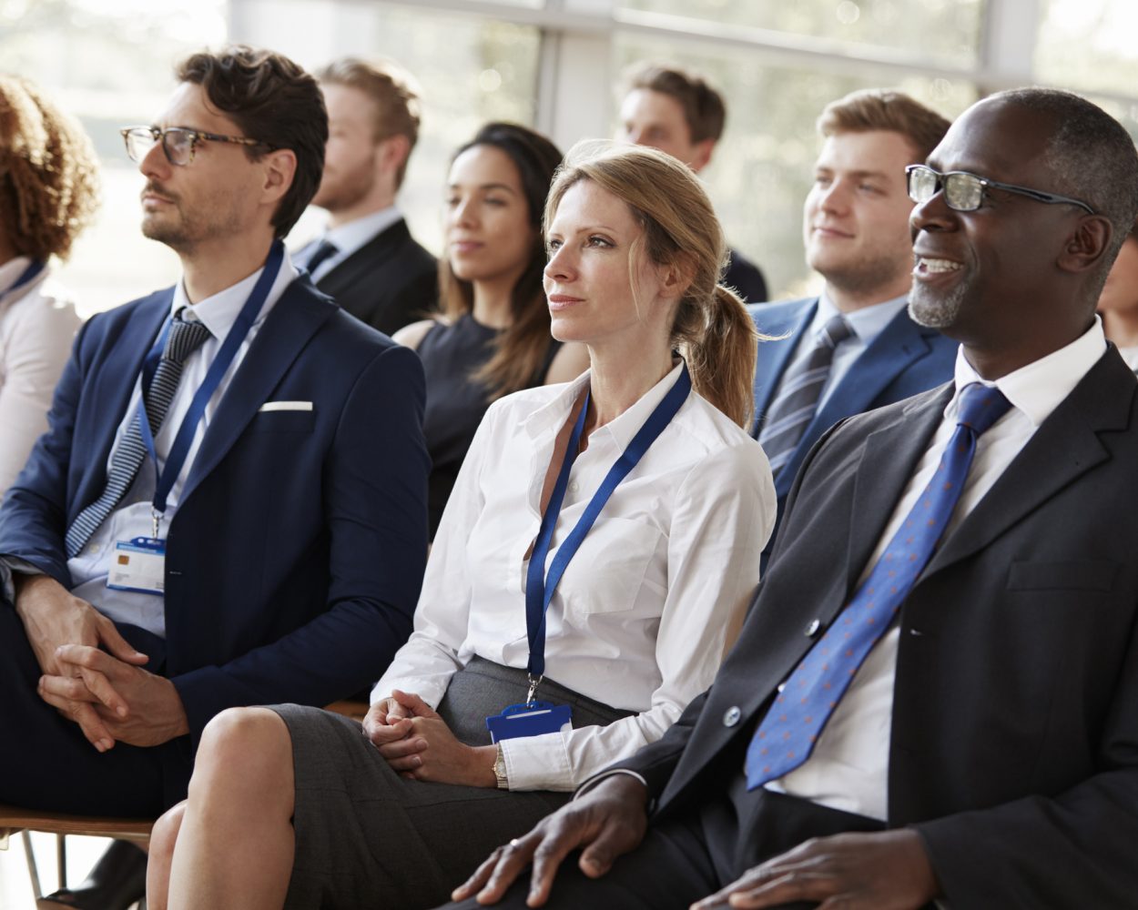 Audience watching a business conference